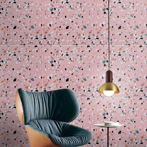 粉色水磨石仿古砖网红客厅地板砖彩色颗粒瓷砖防滑地砖卫生间墙砖