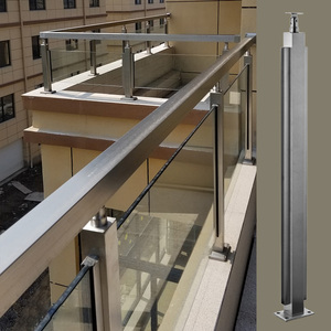 0035人付款淘宝304不锈钢楼梯立柱玻璃铝合金内卡槽护栏阳台工程栏杆