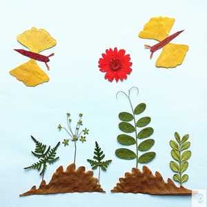 树叶贴画幼儿园手工diy材料小学生儿童树叶画叶子制作贴画