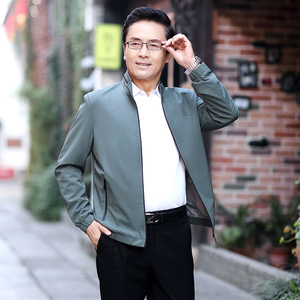 春季新款爸爸春装外套男士夹克春秋款中年休闲上衣中老年人40岁50