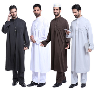 回族男士长袍迪拜中东旅游服装阿拉伯舞台表演民族服装巴服两件套