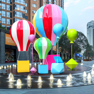户外仿真热气球雕塑 公园商场美陈售楼处广场大型玻璃钢装饰摆件