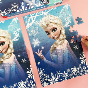 冰雪奇缘儿童拼图益智玩具女孩艾莎公主拼图100片200块平图5-12岁