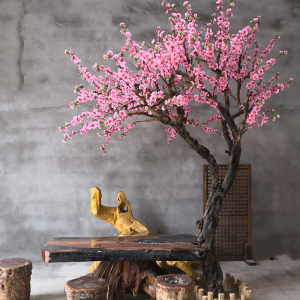 桃花摆件新年塑料桃花树仿真春节室内装饰假桃树布置初衷旗舰店474