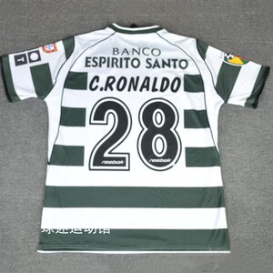 01-02-03里斯本竞技复古球衣28号c罗经典球服sporting lisbon主场