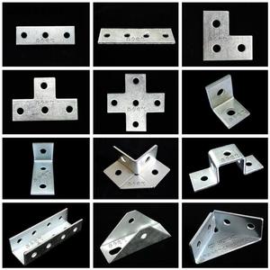 c型钢连接件 光伏支架配件全套 十字字三角二孔三眼四孔平面l型