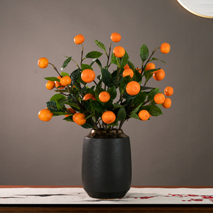 仿真橘子桔子水果摆件树枝假花束年宵花新年客厅餐桌装饰摆设乔迁