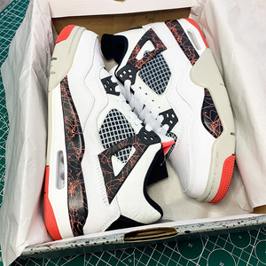 aj4女鞋正品官网白水泥樱花粉大理石莆田版实战篮球鞋乔4aj热溶岩