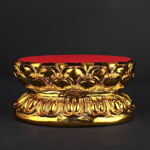 y观音陶瓷莲花座摆件佛座供奉佛具用品佛台圆形神像佛像底座加高