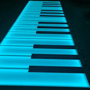户外led重力感应地板砖灯网红钢琴脚踩发光抖音乐楼梯台阶互动灯