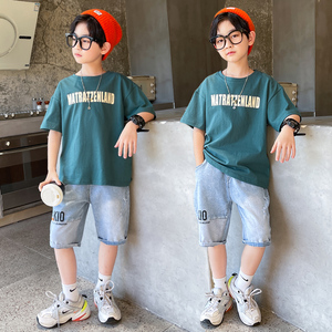 男童短袖套装中童夏装韩版帅气儿童夏季潮5到6-8岁男孩夏季衣服10