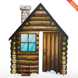 幼儿园学校绘本剧 年会表演儿童舞台表演道具-美丽小屋-挪威木屋