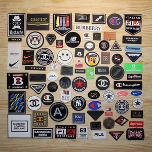 品牌胶贴皮标商标布贴织唛图案logo羽绒服包包奢侈品破洞修补装饰