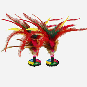 儿童用毽子鸡毛羽毛毽球健身娱乐橡胶加厚耐用胶底家用儿童成人