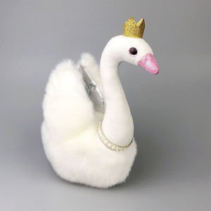 毛绒玩具长毛绒仿真天鹅摆件公仔