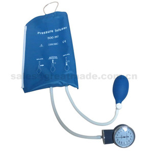 输血输液加压袋500ml重复使用输液加压袋带压力表（蓝色）网面