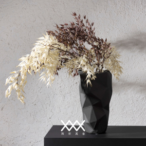 简约现代三角形花瓶摆件几何陶瓷干花样板房客厅电视柜餐桌装饰品