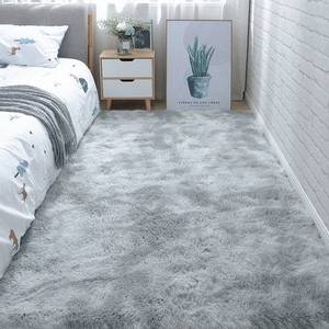 天津扎染长毛卧室地毯 方形满铺客厅丝毛地毯 地毯现代简约