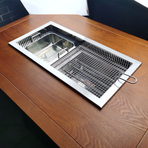 鲜尚菜日式烧烤一体桌子下排烟韩式助烤肉火锅桌餐厅椅子卡座自