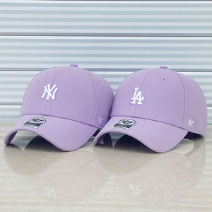 47brand棒球帽硬顶小标la夏香芋紫色ny鸭舌帽女弯檐可调节mlb帽子