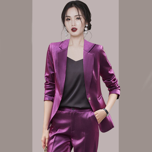 时尚洋气高端金丝绒套装女2022年春季新款韩版气质名媛两件套女装