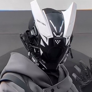 赛博朋克面具铁血战士头盔cosplay机械战术面罩发光全脸防毒面具