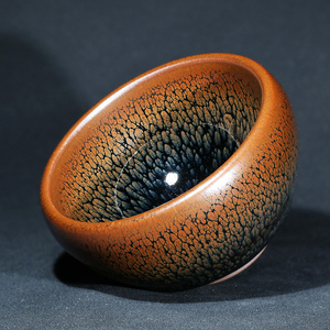 叶翔大师手工建盏黄鹧鸪斑茶盏大口径主人杯单杯建窑铁胎茶杯建阳