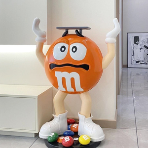 m豆人卡通公仔客厅电视柜家居装饰玄关工艺品落地雕塑mm豆大摆件