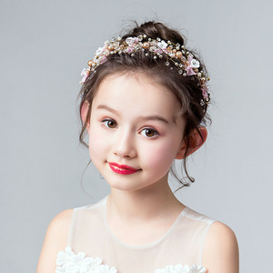 儿童头饰公主头花女童发带超仙花环森女系韩版花童小学生演出发饰