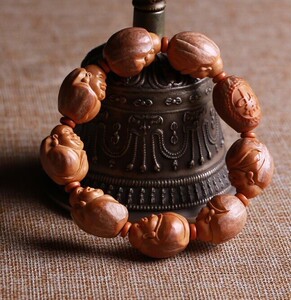 橄榄核八宝弥勒手串苏工原皮包衣佛弥勒手链男女文玩念珠文丰把件