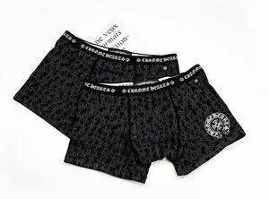 潮牌克马蹄男士平角罗心纯棉内裤ch网红打底四角短款裤衩青年2条