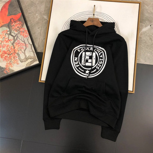 芬迪小怪兽老佛爷秋冬新款f家加州天空字母印花连帽情侣卫衣男潮