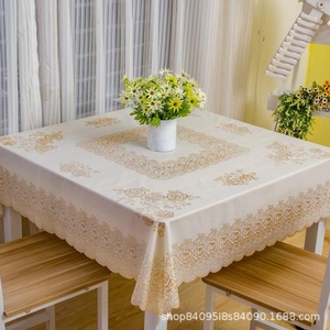 蕾丝防水桌布防尘免洗正方形塑料餐桌布八仙桌台布麻将桌盖布客厅