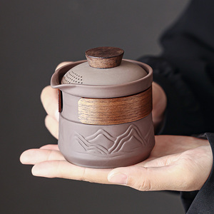 紫砂手抓壶单壶防烫盖碗茶杯个人专用高档功夫茶具泡茶壶紫砂单壶