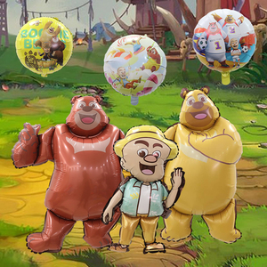 正版熊出没气球熊大熊二光头强铝膜气球儿童卡通生日装饰场景布置