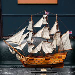 RSEMNIA胜利号帆船模型摆件家居客厅书房装饰欧式复古木质工艺船