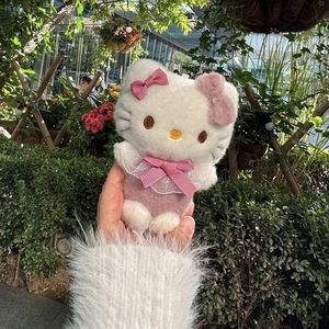 三丽鸥系列 kitty凯蒂猫婚纱蝴蝶结毛绒公仔挂件可爱玩偶包包挂饰