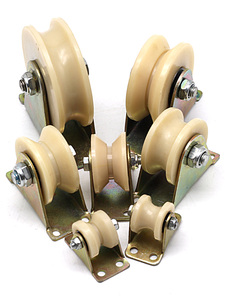 尼龙v型轨道轮u型槽轮塑料单滑轮移动门行车不锈钢大小导向轮配件