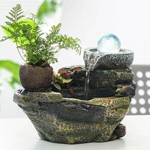 升官原石餐厅稳悬壶石头盆水球盆景石来运转摆件红碧玉流水庆