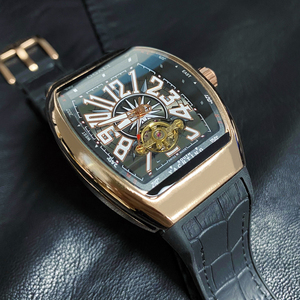 fm法兰克全自动机械手表穆勒英伦风帅百搭潮流男士腕表陀飞轮手表