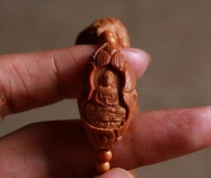 苏工橄榄核雕自在观音手串锁骨链男女108颗佛珠念珠手链名家夏雨