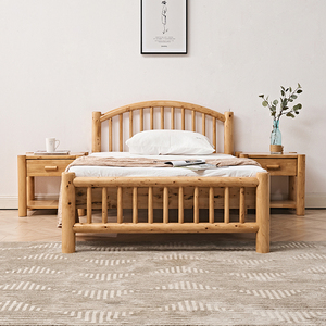 纯实木实木床北欧简约原生态原木单人儿童床现代柏木1.2米架子床