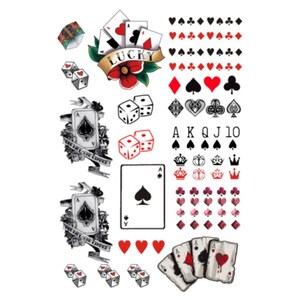 黑桃q纹身花臂字母手腕纹身贴黑白夜店欧美时尚遮瑕男女贴纸逼真