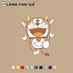 2021杨幂同款牛年哆啦a梦g家短袖t恤牛头女本命年卡通情侣装男潮