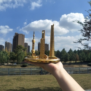 东方明珠上海环球中心金茂大厦上海地标建筑模型摆件旅游纪念品