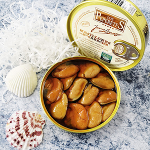 西班牙进口贝贝德斯酱汁贻贝肉罐头贝类海虹青口海鲜罐头即食零食