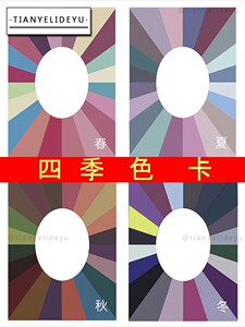 四季人肤色春夏秋冬色卡色彩测试板理论冷暖韩卡皮肤测试卡