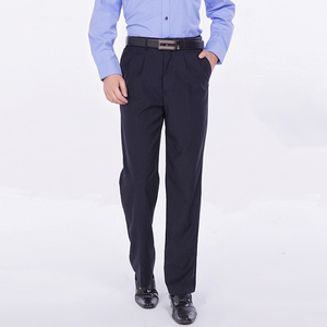 正品毛料冬季交通执勤警示反光藏蓝制服夏裤子男保安加厚春秋防寒