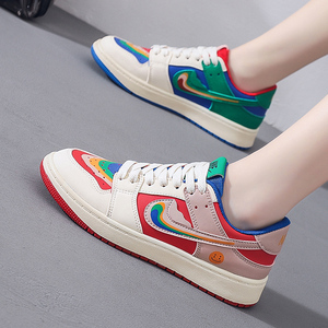 耐克飞织女鞋aj1鸳鸯鞋空军一号正版运动休闲板鞋糖果彩虹小白鞋