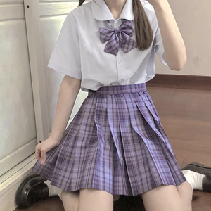 葡萄汽水jk制服套装正版原创女童甜美夏装学院风jk格裙全套校供感